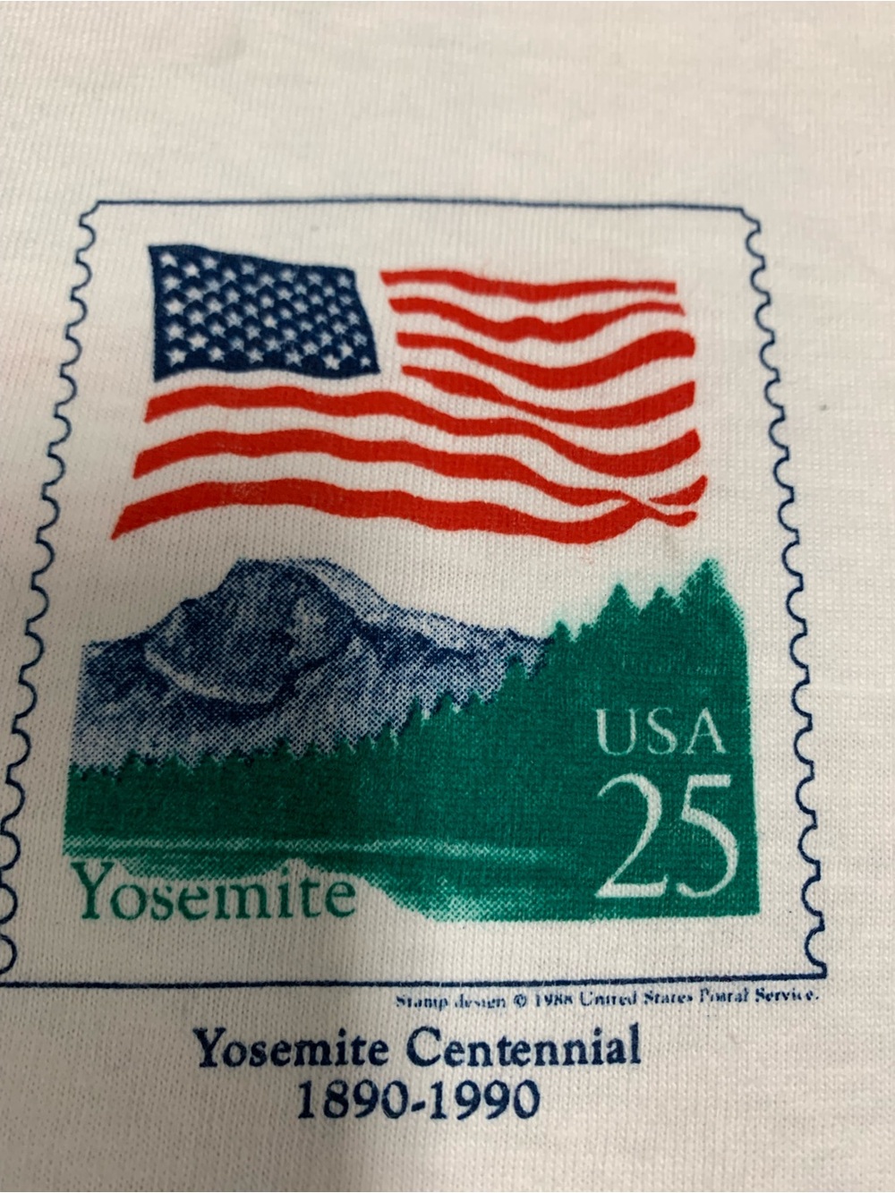 1988 Yosemite National Park Centennial USPS Postal Stamp Medium T-Shirt